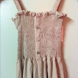 Midi Smocked High-Waist Sleeveless Dress